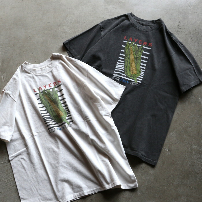 クロ Tシャツ トップス  KURO ラウンド シェイプ 半袖 Tシャツ 17/- ROUND SHAPE DYED TEE \"LAYERS\"  ホワイト/ブラック 2色展開 2026春夏新作