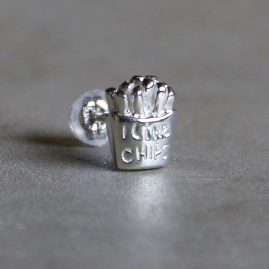 Poly Things 正規取扱 ポリーシングス ピアス 片耳用 アクセサリー ギフト チップス ポテト ピアス I Like Chips Pierce シルバー925 Silver