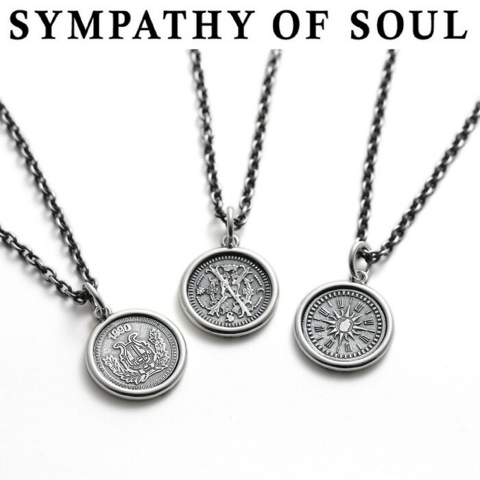 シンパシーオブソウル ネックレス ユニセックス フレーム コイン オキシダイズド シルバー メンズ レディース SYMPATHY OF SOUL Frame Coin Necklace OX Silver【正規商品 公式通販】