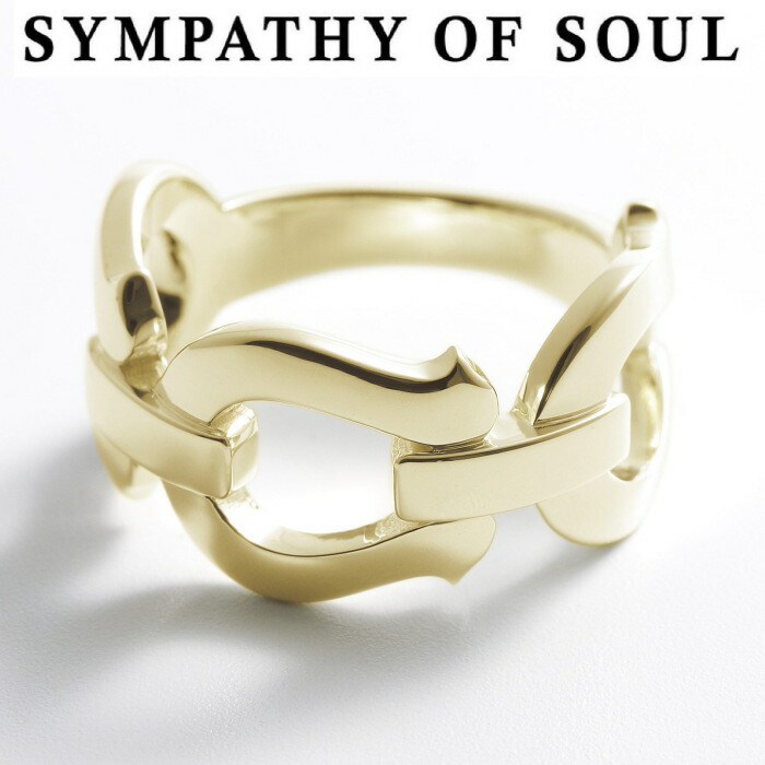 シンパシーオブソウル 指輪 リング ユニセックス K18YG トリニティ ホースシュー リンク メンズ レディース SYMPATHY OF SOUL Trinity Horseshoe Link Ring K18Yellow Gold【正規商品 公式通販】画像