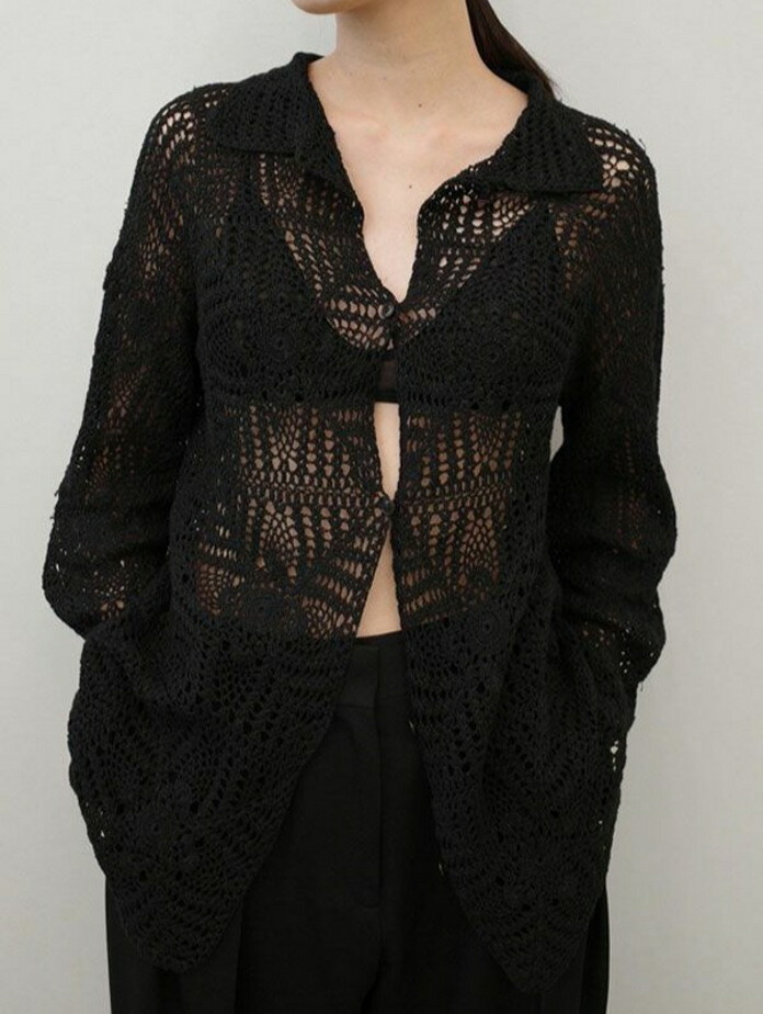 【先行予約】 TODAYFUL 正規商品 ニット シャツ トップス トゥデイフル クロッシェ レース シャツ Crochet Lace Shirts エクリュ/ブラック ECRU/BLK 2色展開 正規取り扱い店 2026春夏新作