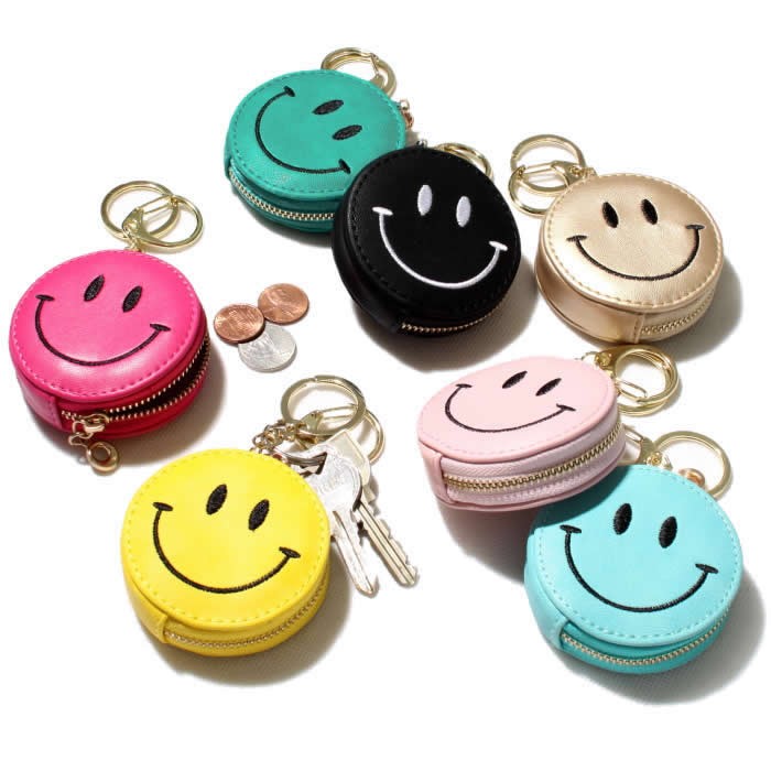 【楽天市場】Happy Smile Pouch Holder ハッピー スマイル ポーチ キーホルダー コインケース (7色展開) ニコちゃん