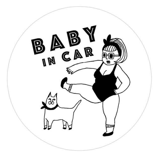 楽天市場 シールステッカー エアロビ女子 Penitto ベビーインカー キッズインカー ペニット イラスト ポップ おしゃれ 個性的 プレゼント 猫 Babyincar Kidsincar 出産祝い 白 丸型 シンプル 小さめ コンパクト Shallow