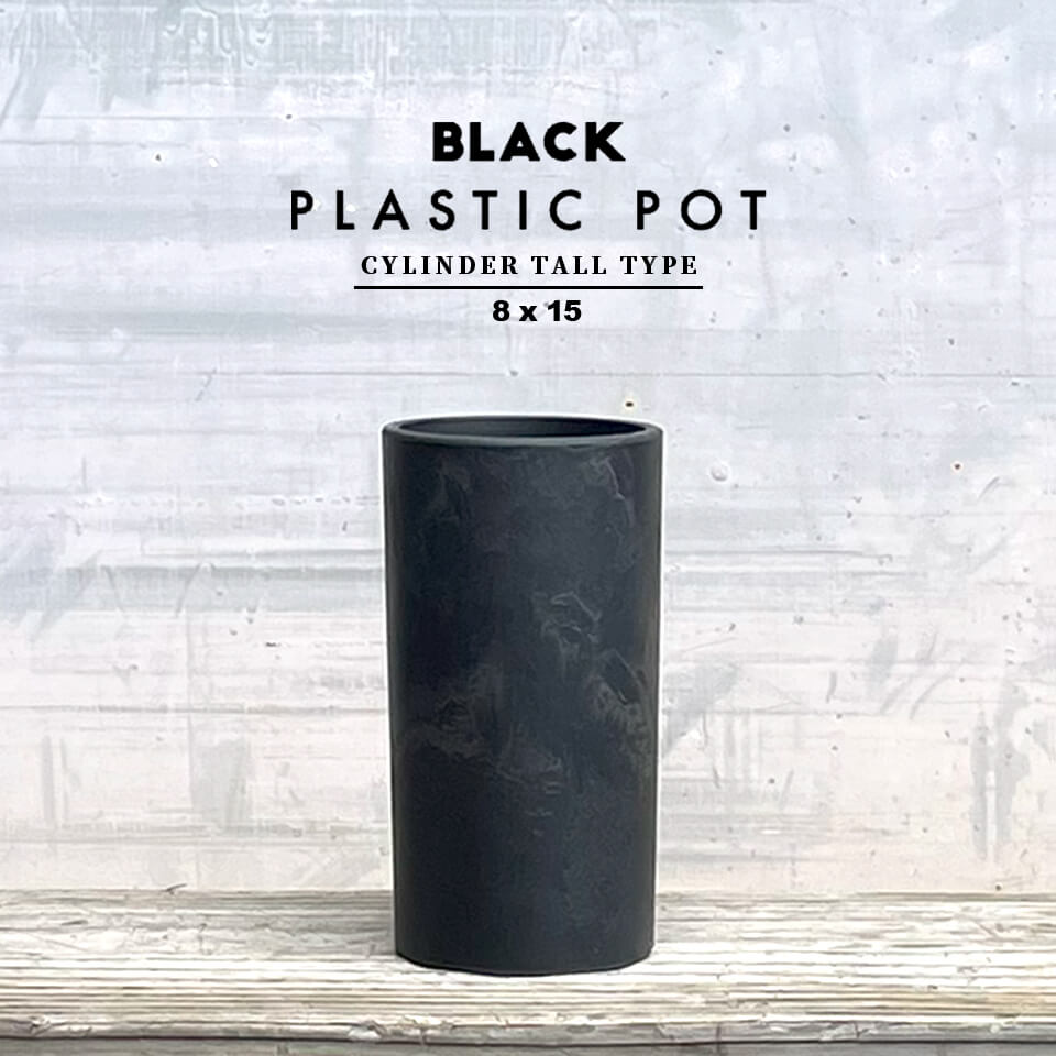 楽天市場】BLACK PLASTIC POT【CYLINDER TALL TYPE】8cm×15cm 黒 プラ