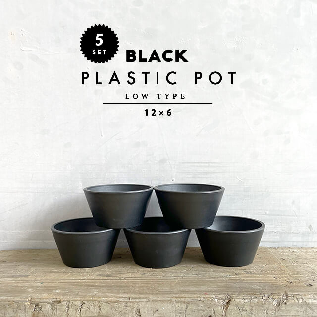 楽天市場】【5個SET】BLACK PLASTIC POT【BOWL TYPE】9cm×6.5cm 黒