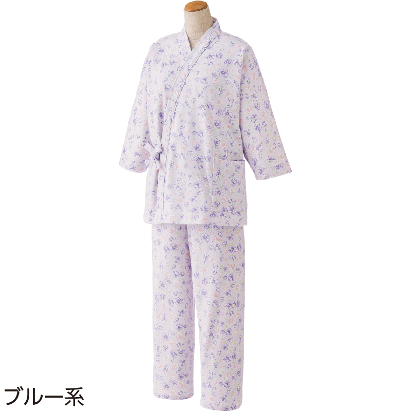 【楽天市場】【日本製・綿100%】打合せパジャマ 上下セット 婦人用 シニアパジャマ 【M～Lサイズ】【機能サポート】介護 パジャマ 介護用