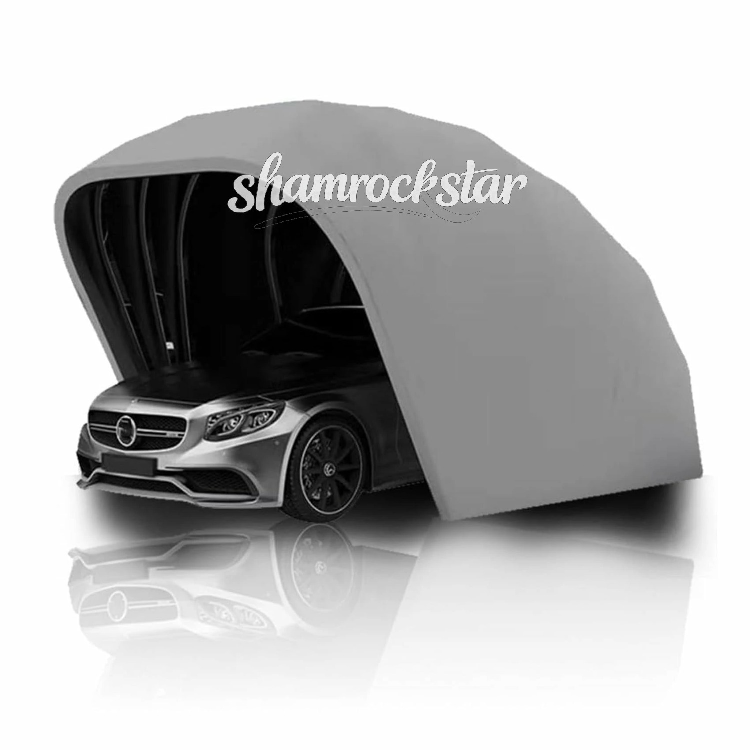 カーポート 折りたたみ式 ガレージテント 大型 ポータブル 全天候型カーポート 半自動 カバー 防錆・防雨・防風・傷防止 高強度オックスフォード布 格納式ガレージ ボート バイク 車収納 屋外 簡易車庫 ステンレス鋼管 6×2.7×2.5m|shamrockstar