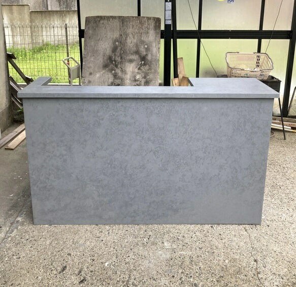 【受注仕立て上げる】バス発着場機械に一般受けの石ころ柄カウンタ☆石目 カウンタ速見表【1500】レジカウンターオシャレ 今めかしい アンティーク風 美容院美容室ネイル 金銭登録器台 ご機嫌カウンタ 速見表 受け付けカウンタ 受け付け台 木製 混凝土調金銭登録器台薄墨色