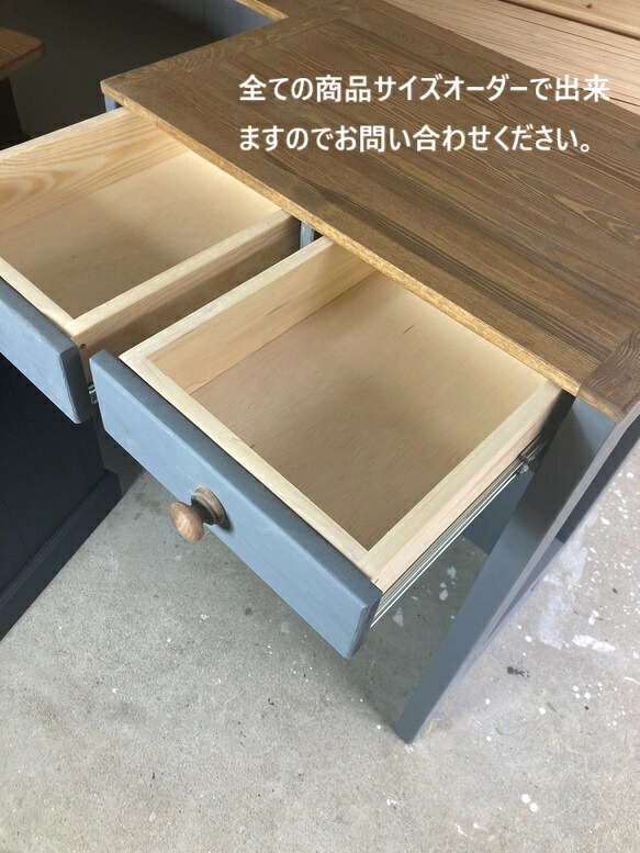 【受注制作】引き出し付き★グレー☆【レジ用凹み付】カウンターテーブル【1600】★店舗☆ バーカウンター 自宅 おしゃれ レジ台 カウンター インダストリアル 家具 男前インテリア キッチンカウンターテーブル ハイカウンター テーブル 受付台｜SHANGRILA