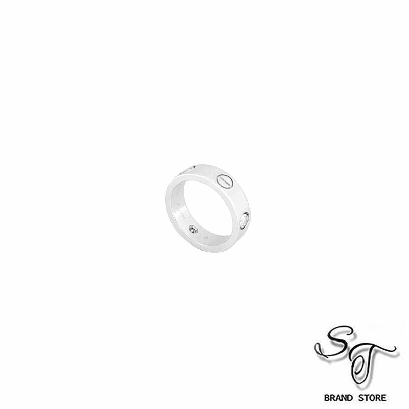 ■カルティエ■Cartier ラブリング/ハーフダイヤ K18WG　#53　重量約8.73g 【仕上げ済】