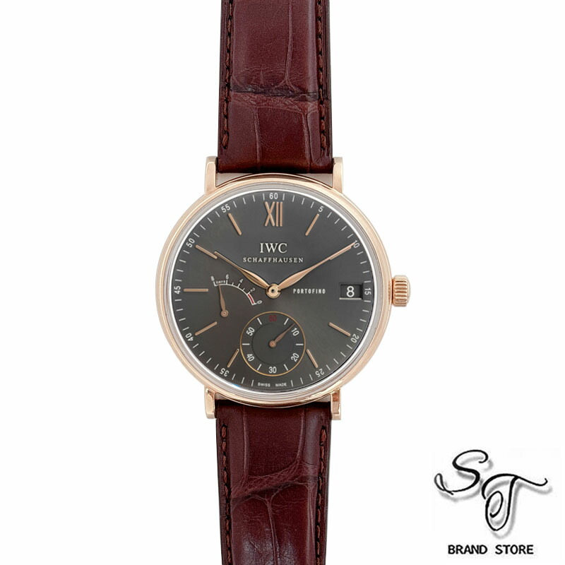 ■IWC ポートフィノ・ハンドワインド・エイトデイズ IW510104 ブラック文字盤 K18PG 手巻き メンズ 腕時計 【中古】