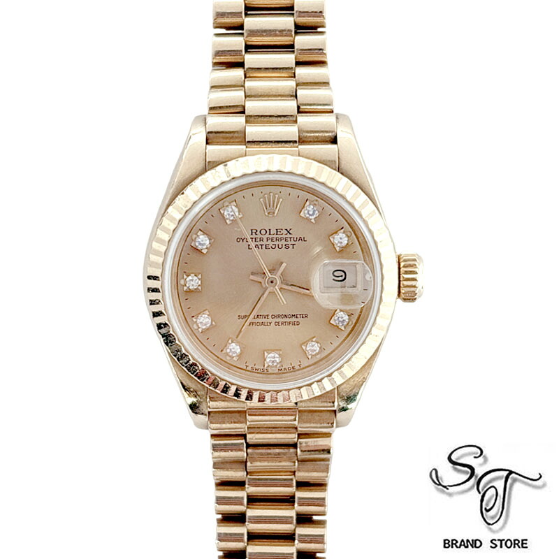 ■ロレックス■ROLEXデイトジャスト 69178G10Pダイヤモンド/K18YG/自動巻き/レディース時計/L番/【中古A】|ブランドストアーST