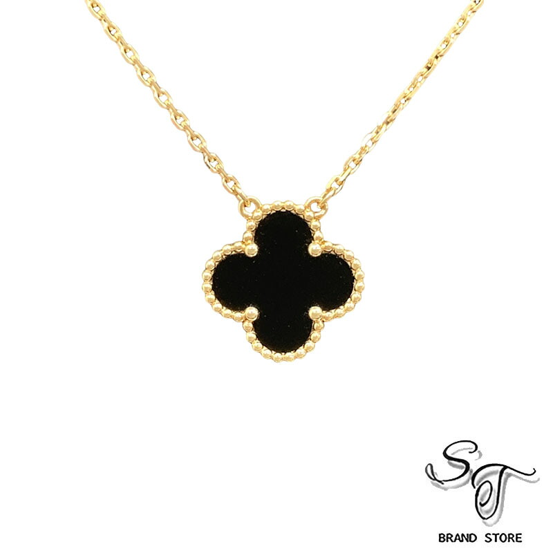 【Van Cleef & Arpels 】ヴァンクリーフ/ネックレス/ヴィンテージアルハンブラペンダントネックレス/VCARA45800/オニキス/750YG/5.4g/保日付:2021.06【中古A 】｜ブランドストアーST