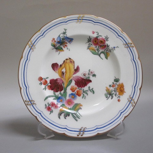 2★オールド コールポート 1891年～1920年　ハンドペイント/花柄/金彩 アンティーク 19cm　新入荷【中古】