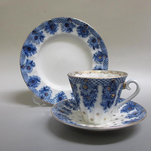 ★LOMONOSOV/ロモノーソフ ロシア帝国皇室御用商人 インペリアル・ポーセリン 提げ篭/Imperial Porcelain Basket 優勝杯＆ソーサートリオ 新入荷【中古】