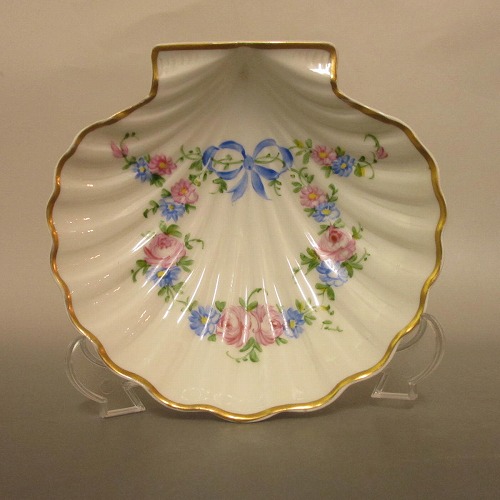 ★アンティーク リモージュ/Limoges 　貝型プレート リボン/花束 　新入荷【中古】