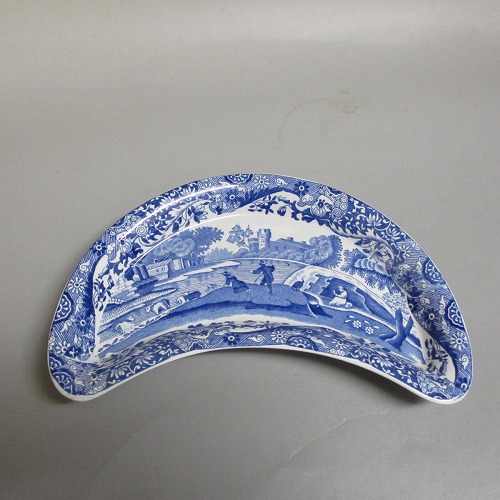 A★ Spode/スポード コープランド　ブルーイタリアン /Blue Italian 　ブルー＆ホワイト　変形トレイ アンティーク　新入荷【中古】