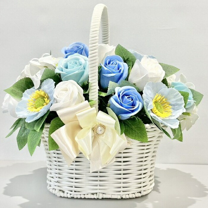 石ケン御花 花かご22本手合い ローズ はなかご 手かご  石ケン御花 石ケン御花 差し上げ物