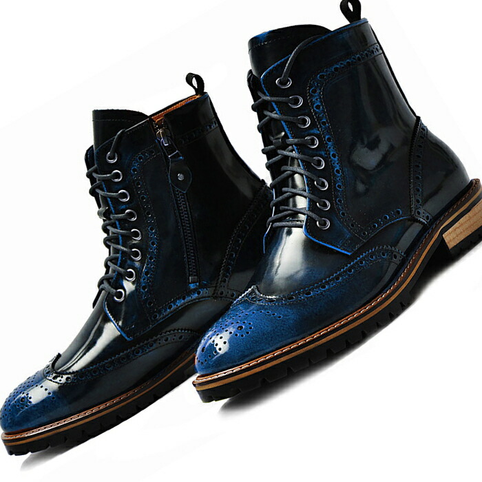 楽天市場】クロコ型押し レザーブーツ メンズ レザーブーツ メンズ