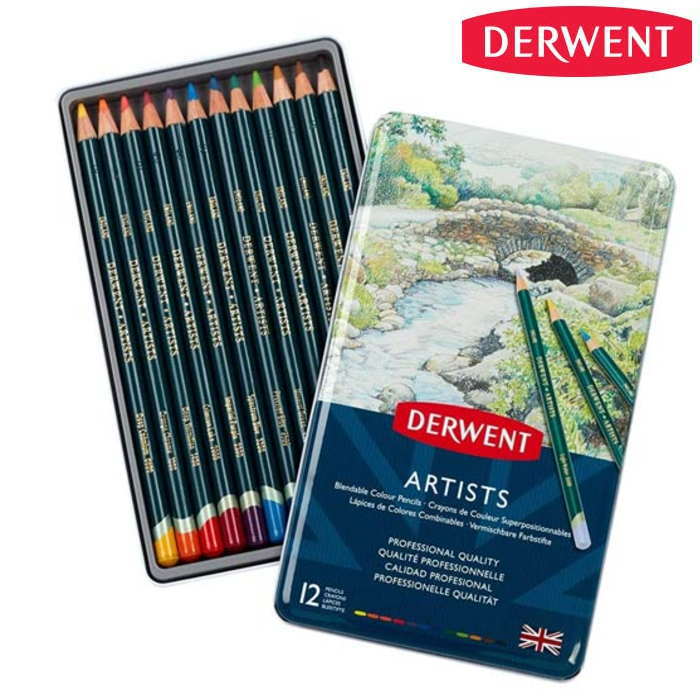 DERWENT（ダーウェント）油性 色鉛筆 美術家 12色仕掛ける 労働者階級 作物青写真 画材 はいり込む儀式用 差し上げ物