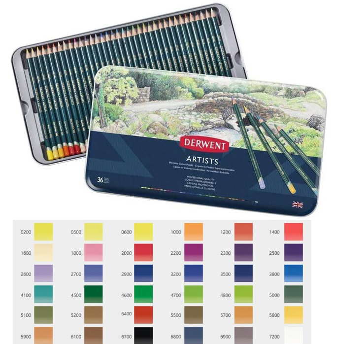 DERWENT（ダーウェント）油性 色鉛筆 アーチスト 36色セット プロ アートデザイン 画材 入学お祝い プレゼント