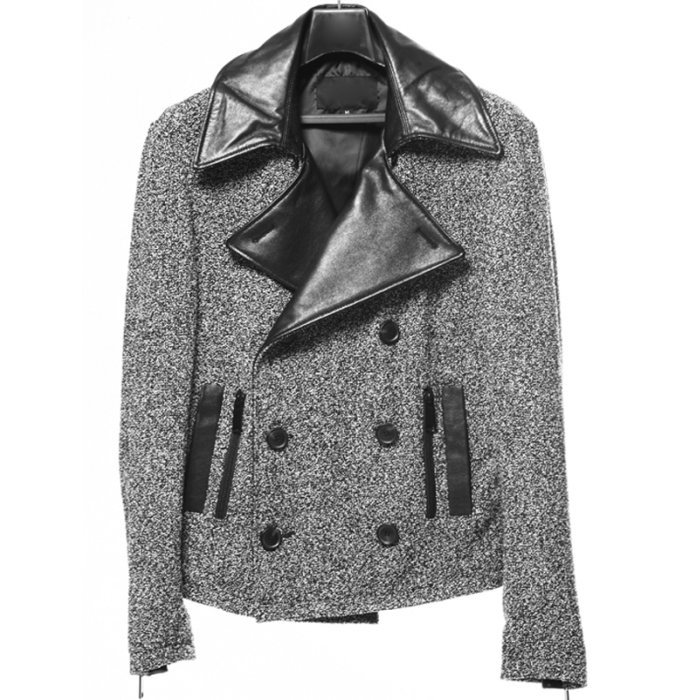 異素材切り替えｐコート 全1色 ハンドメイド メンズコート