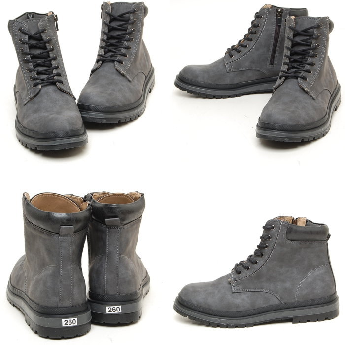 メンズカジュアルブーツ 全2色 メンズレースアップシューズ