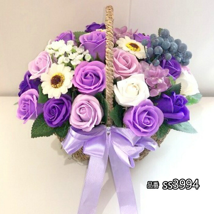 石ケン御花 花かご 34本手合い ローズ はなかご 手かご  石ケン御花 石ケン御花 差し上げ物