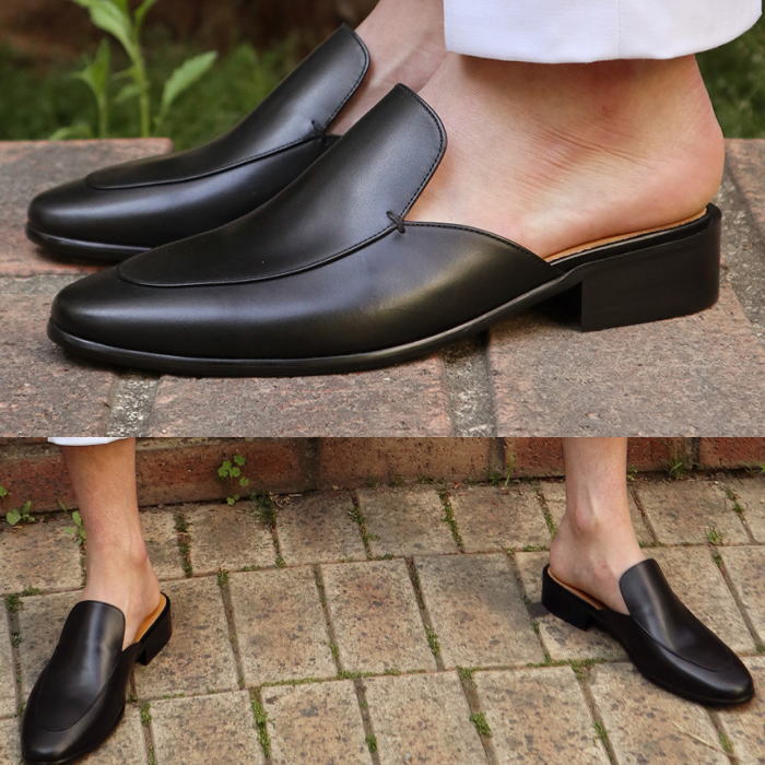 レザーローファーサンダル オーダーシューズ ローファーサンダル ローファー