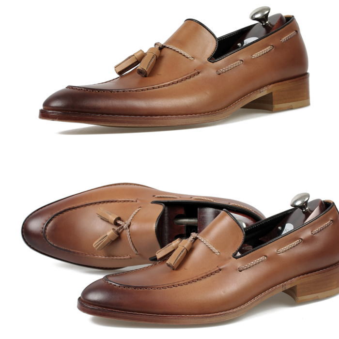 レザーローファー メンズレザータッセルローファー