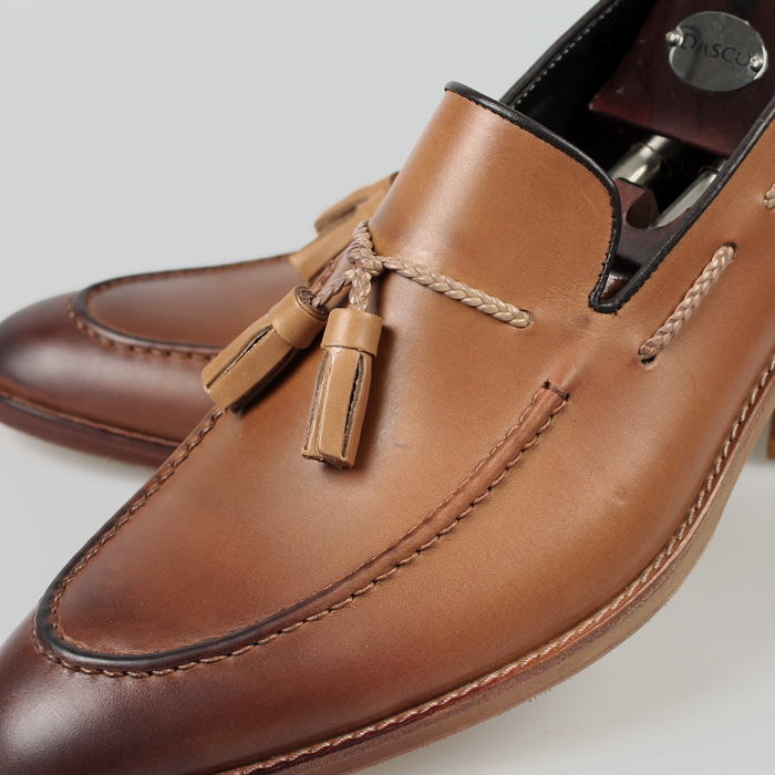 レザーローファー メンズレザータッセルローファー