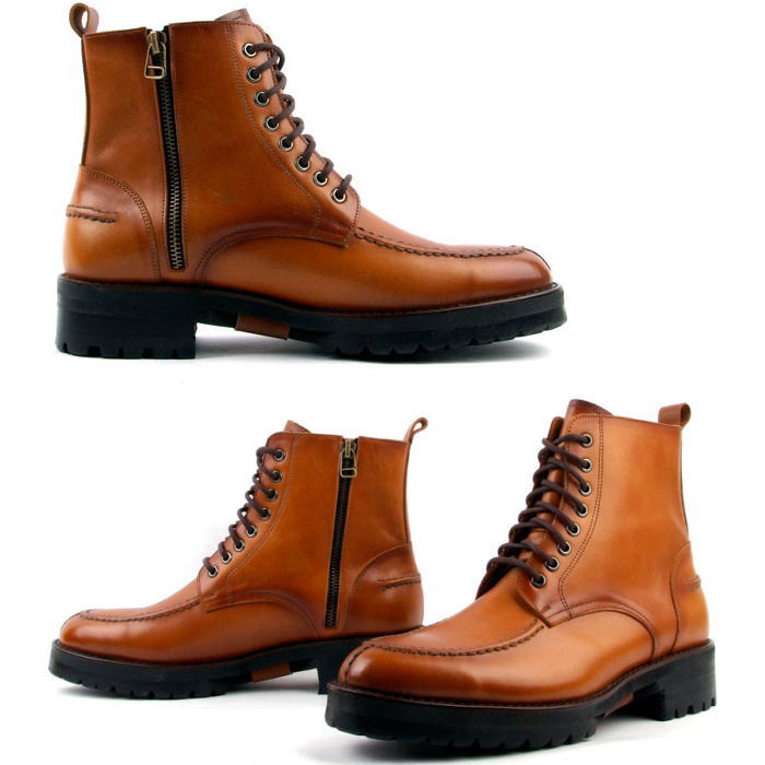 レザーレースアップブーツ ハンドメイドブーツ メンズブーツ ブーツ