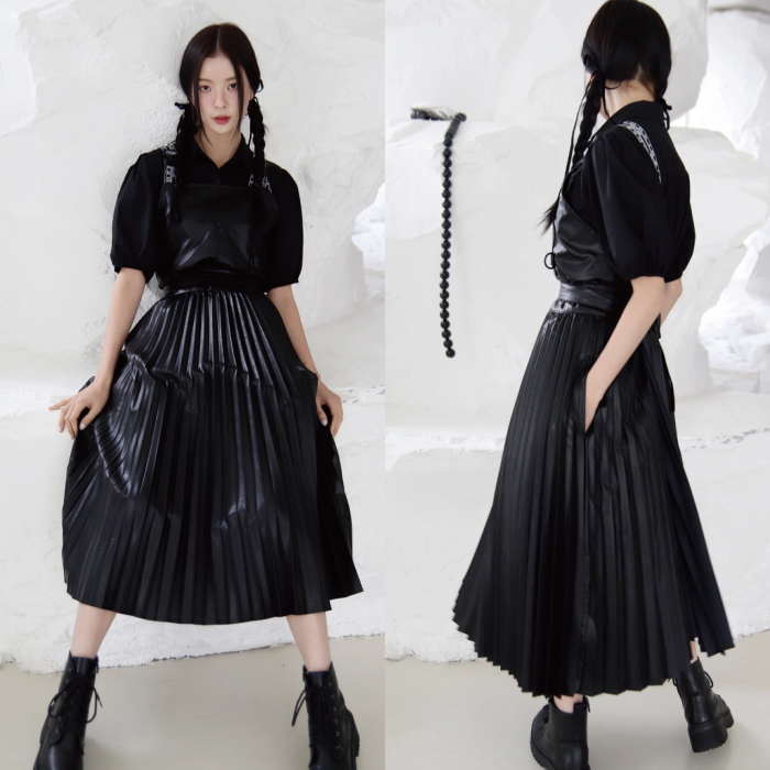 エプロンプリーツ ロング丈エプロン エプロンワンピース エプロン おしゃれ ロング丈エプロン ワークエプロン 作業エプロン エプロン かっこいい エプロン 花屋エプロン カフェエプロン ユニフォーム