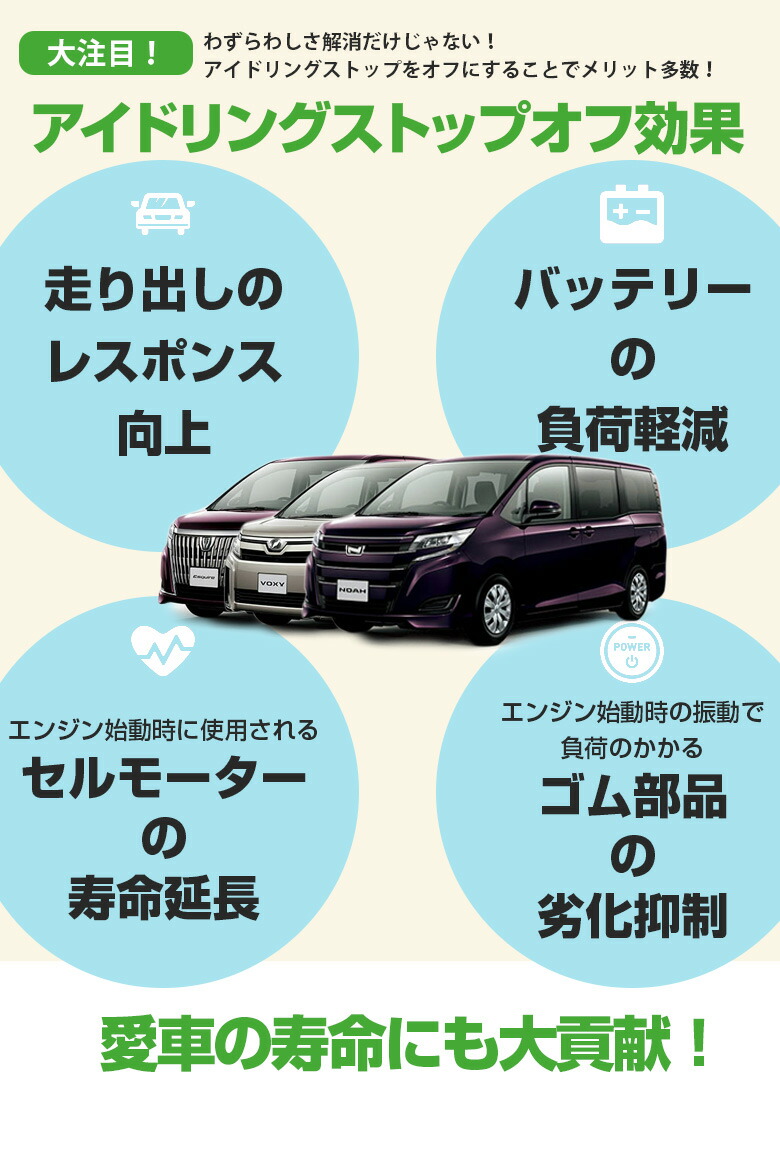 楽天市場 5月6日 木 まで Gwセール開催中 ノア ヴォクシー エスクァイア 80系 後期 アイドリング ストップ キャンセラー エンジンonで アイドリングストップoff 切り替え可能 カプラーオン Toyota トヨタ Noah Voxy Esquire A シェアスタイル Led Hid の老舗