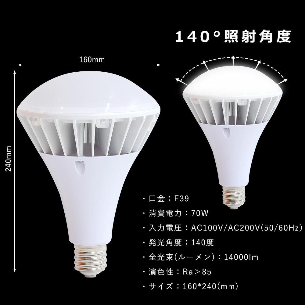 90個 電球形蛍光灯 LED 大型電球 E26口金 IP66防水 IP65防滴 防塵 LED