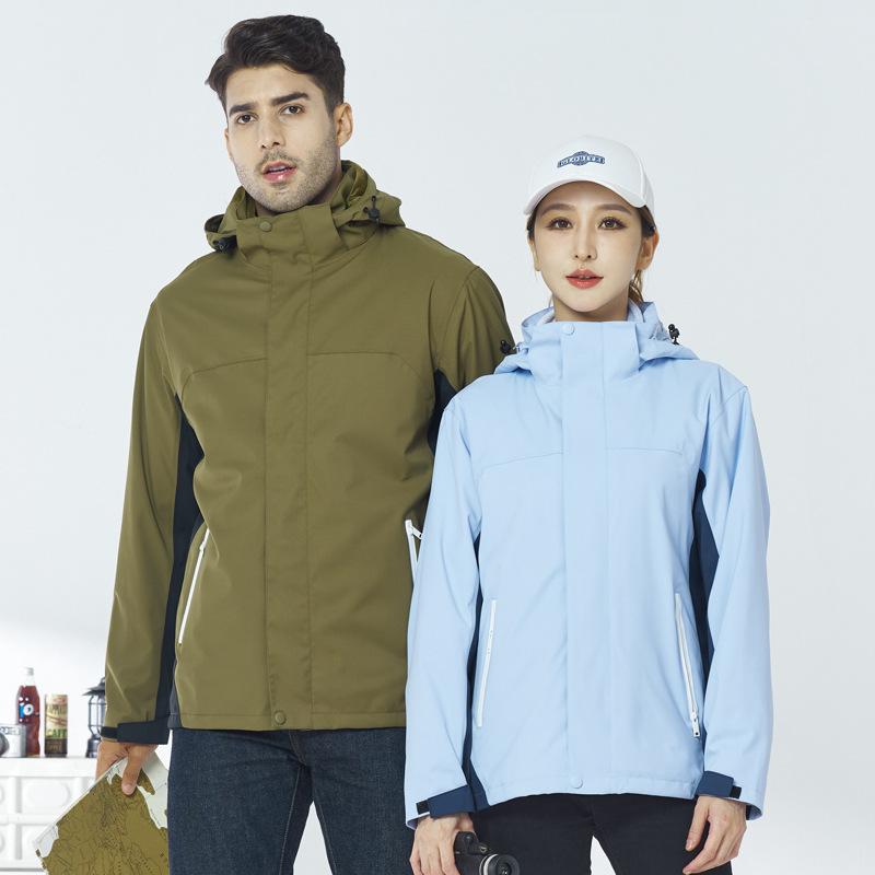 パーカー シェルジャケット ユニセックス アウトドア 登山 トレッキング キャンプ スキー 3WAY 防水 防風 シームシーリング フード付き 厚手 サンゴフリース裏地 保温 ポリエステル 秋冬 アウター ペアルック