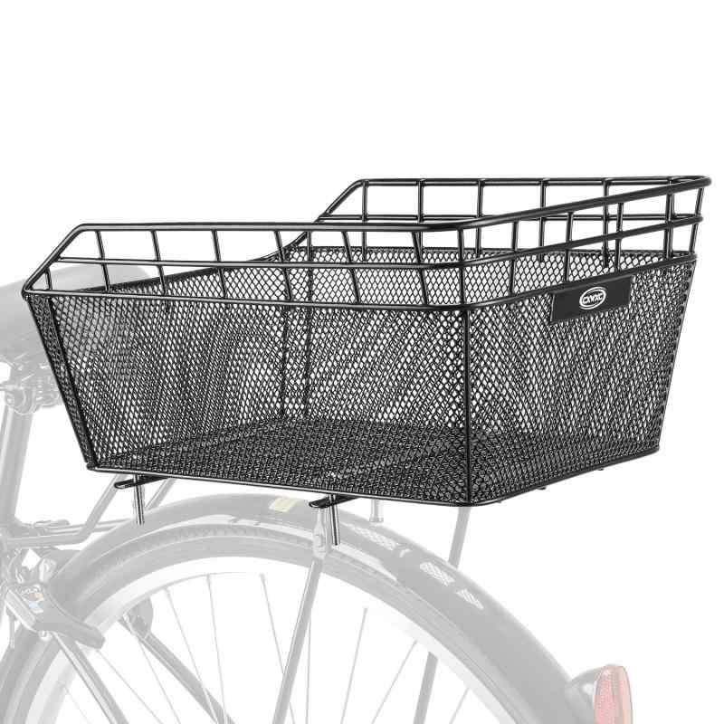 自転車 後ろカゴ 高耐久性 大容量 取付簡単 金属製 リアカゴ ネット・防水カバー付き