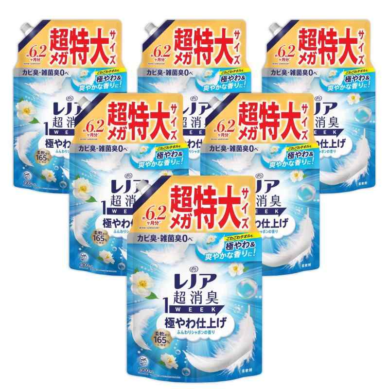 レノア 超消臭1WEEK 柔軟剤 極やわ仕上げ ふんわりシャボンの香り 詰め替え 1900mL×6袋 [大容量] [ケース品] 7,766円