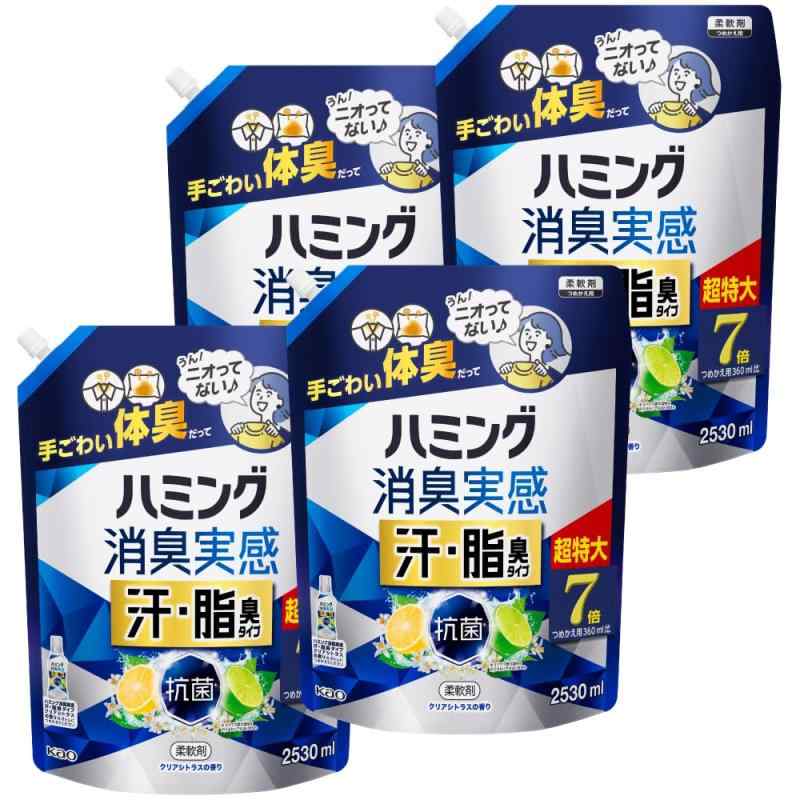 鼻歌を歌う 入れもの売りわたす消臭実感 延性のある剤 汗・脂臭手合い カンキツ類の芳ばしさ つめかえ用 2,530ml×4個 大電気容量