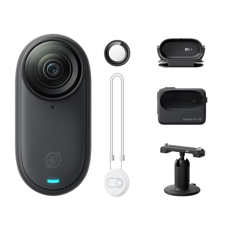 GO 3S - 4K小型ウェアラブルVlogビデオカメラ、ハンズフリーPOV、どこでもマウント、手ブレ補正、バッテリー寿命140分、10m防水、AI編集、Apple Find My対応、Vlog/旅行/アウトドア/ペットPOV用