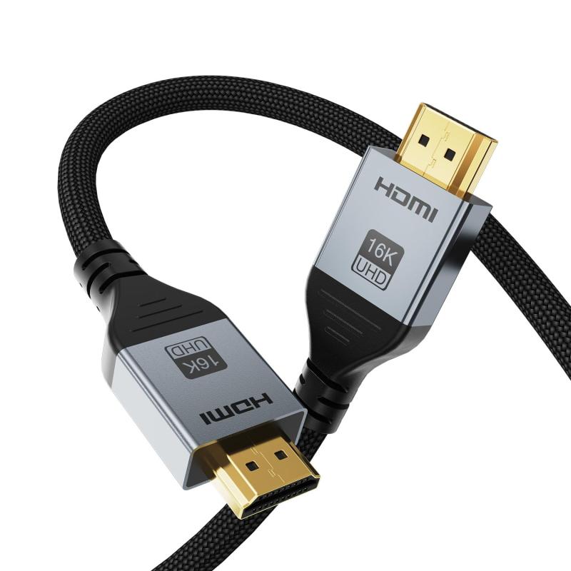 16K HDMI 2.2 ケーブル 96Gbps 超高速 16K@60Hz/8K@120Hz/4K@480Hz HD 2.3 & HDR10 対応 PS5/Xbox Series X|S/Roku TV/ブルーレイ/ゲーミングPC/モニター/プ