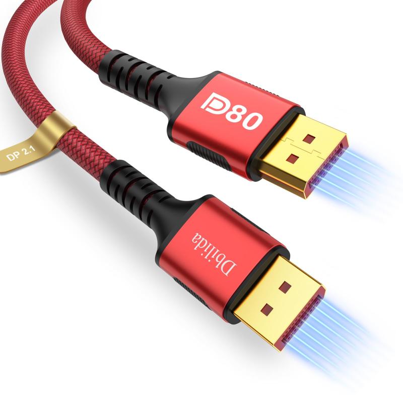 DisplayPort 2.0 ケーブル、 16K DP 2.0 ケーブル サポート 80Gbps、16K@60Hz、10K@60Hz、8K@120Hz/60Hz、4K@240Hz テレビ、ノート、ディスプレイを適用します