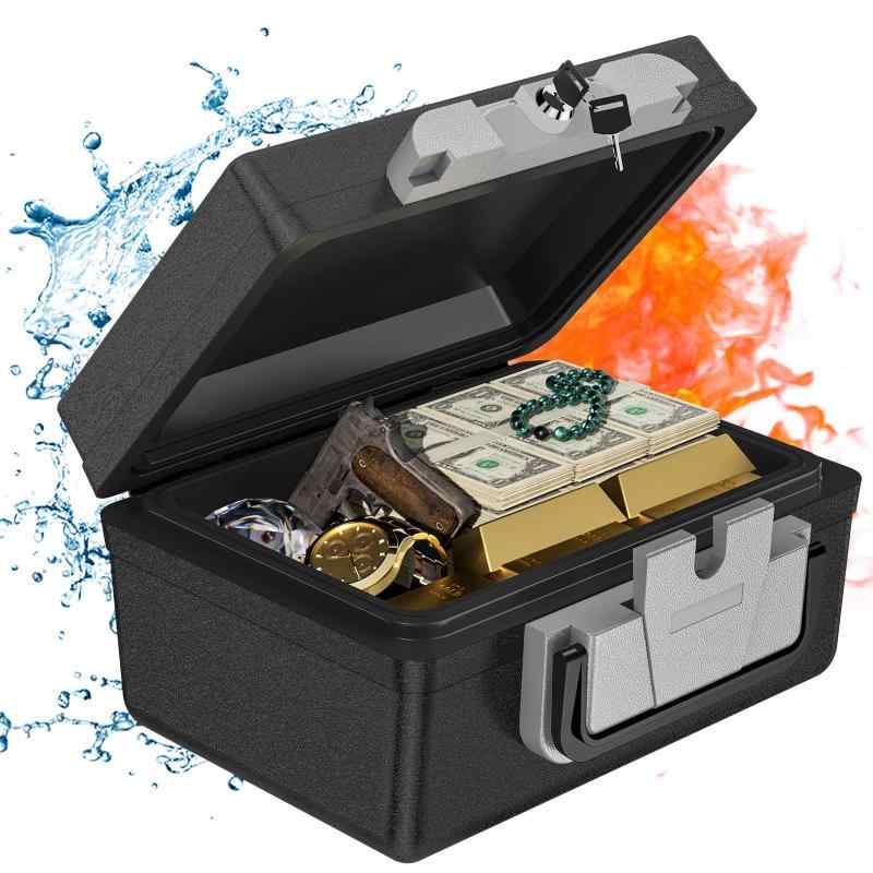 手提げ御金蔵 耐水耐火御金蔵 ETL標準尺度 鍵付き添い人 A4質問用紙相応う 会計監督官 事務室用 身寄り用手提げ  32.4x39x16.8コマーシャル