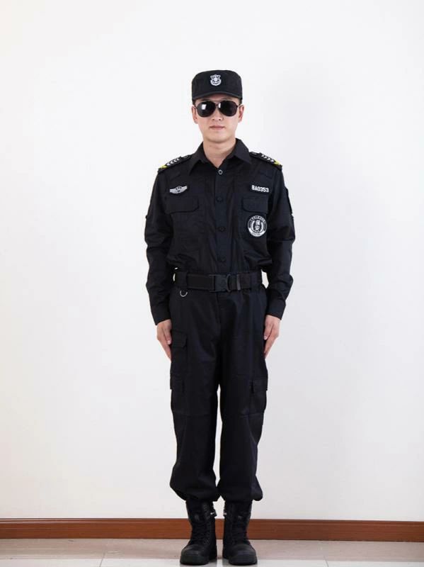 メンズ 作業服 セットアップ 春秋 長袖 綿混紡 警備員 訓練服 迷彩柄 男性用 トップス パンツ