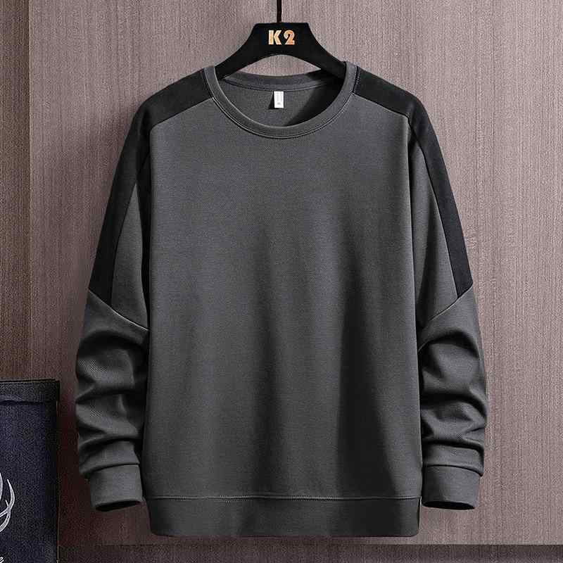 Tシャツ メンズ 男性用 長袖 カットソー 配色 春秋 秋 無地 丸首 トップス 普段使い 部屋着 大きいサイズ ゆったりサイズ