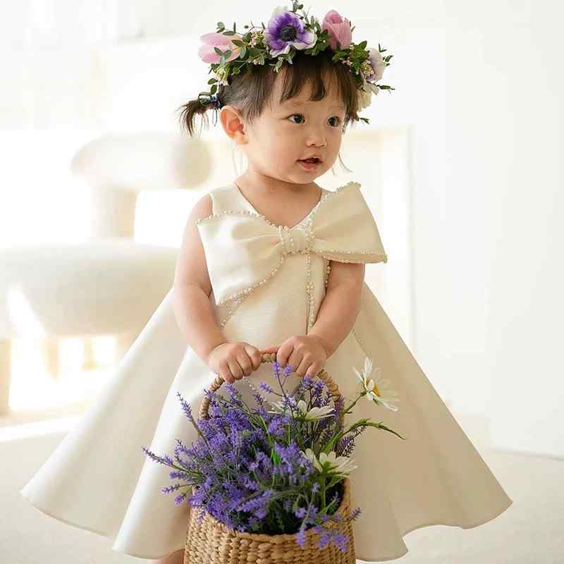 子供用ドレス ガールズ プリンセスドレス フォーマルドレス 女の子 チュール 発表会 演奏会 誕生日 結婚式 パーティー 春夏秋冬 80cm 90cm 100cm 110cm 120cm 130cm 140cm 150cm ホワイト