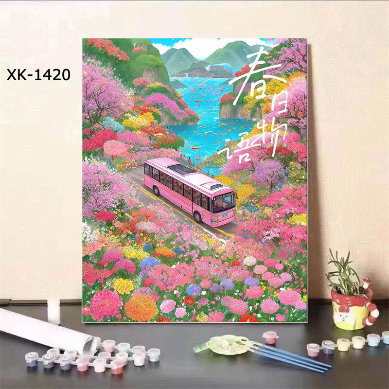 油絵 キャンバス 絵画 アート インテリア 紅葉 電車 秋の蒸気機関車の油絵キャンバス壁アートヴィンテージ機関車鉄道風景