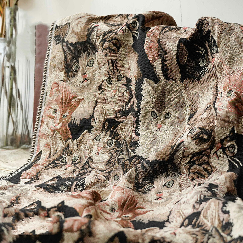 楽天市場】【ゴブラン織り】CATSキャッツ猫柄 広幅140cm 肉厚 織物