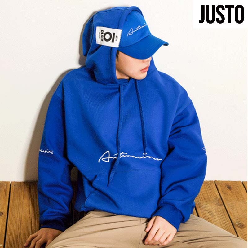 HE\u0026SHE JUSTO 【ジュスト】 [貨物輸送無料] ビックシルエット 厚地の外套大きさ 厚地の外套相応う ユニ一発やる 表どおり ANTIRACISM HOODIE[BLUE]