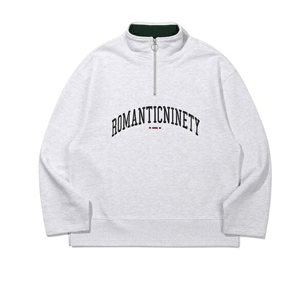 HE&SHE [送料無料] 【ロマンティッククラウン】 ROMANTIC CROWN ビックシルエット オーバーサイズ オーバーフィット ルーズフィット カジュアル ユニセックス ストリート ストライプ 長袖HALF ZIP UP SWEAT｜HE＆SHE